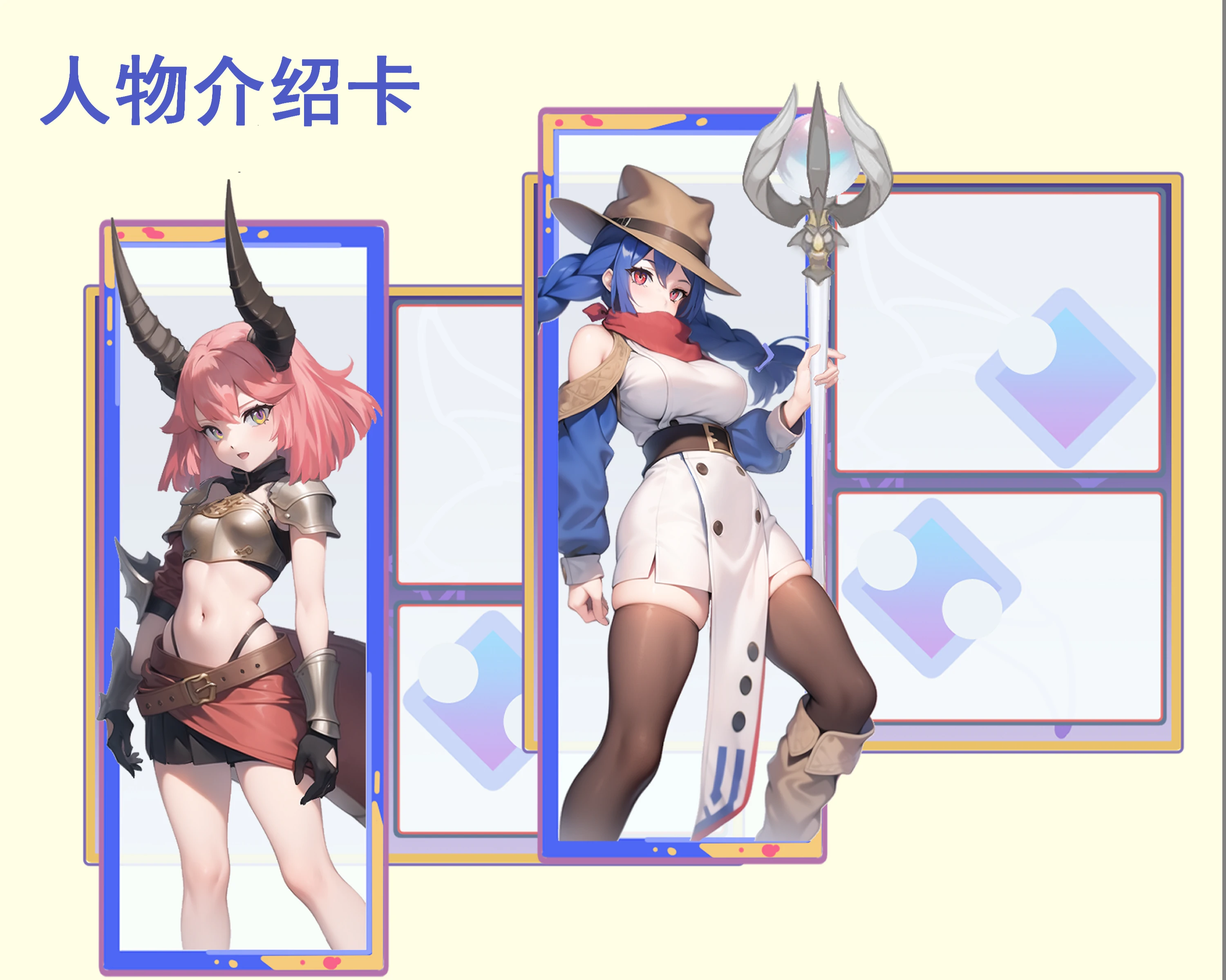 人物介绍卡——两位角色的卡面立绘