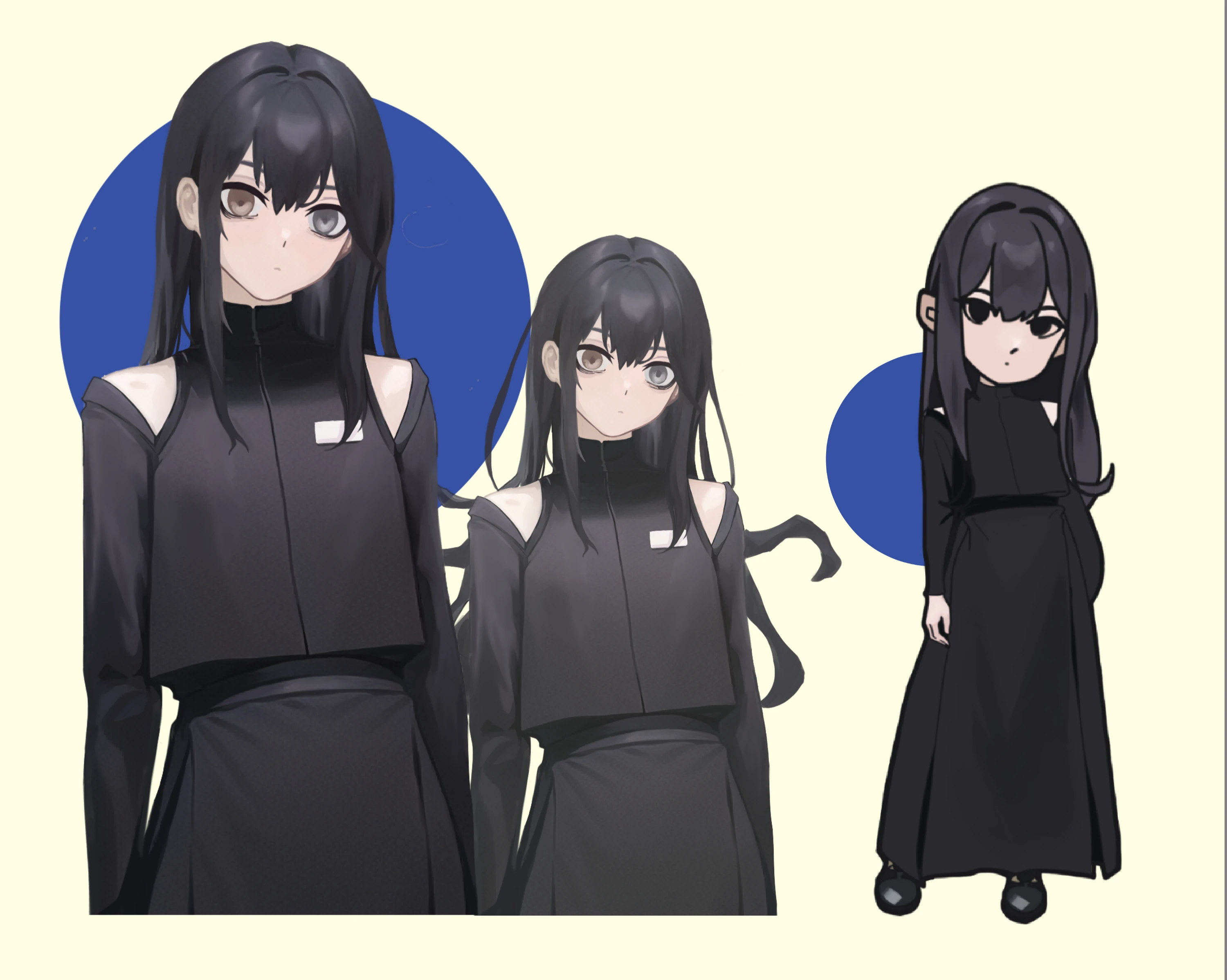 人物设计——黑衣黑发三姐妹